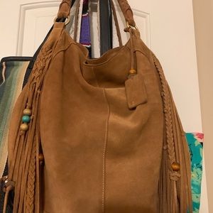 Linea Pelle suede fringe shoulder bag